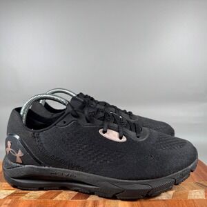 Under Armour HOVR Sonic 5 Womens Black Rose Gold Running Shoes Size 10